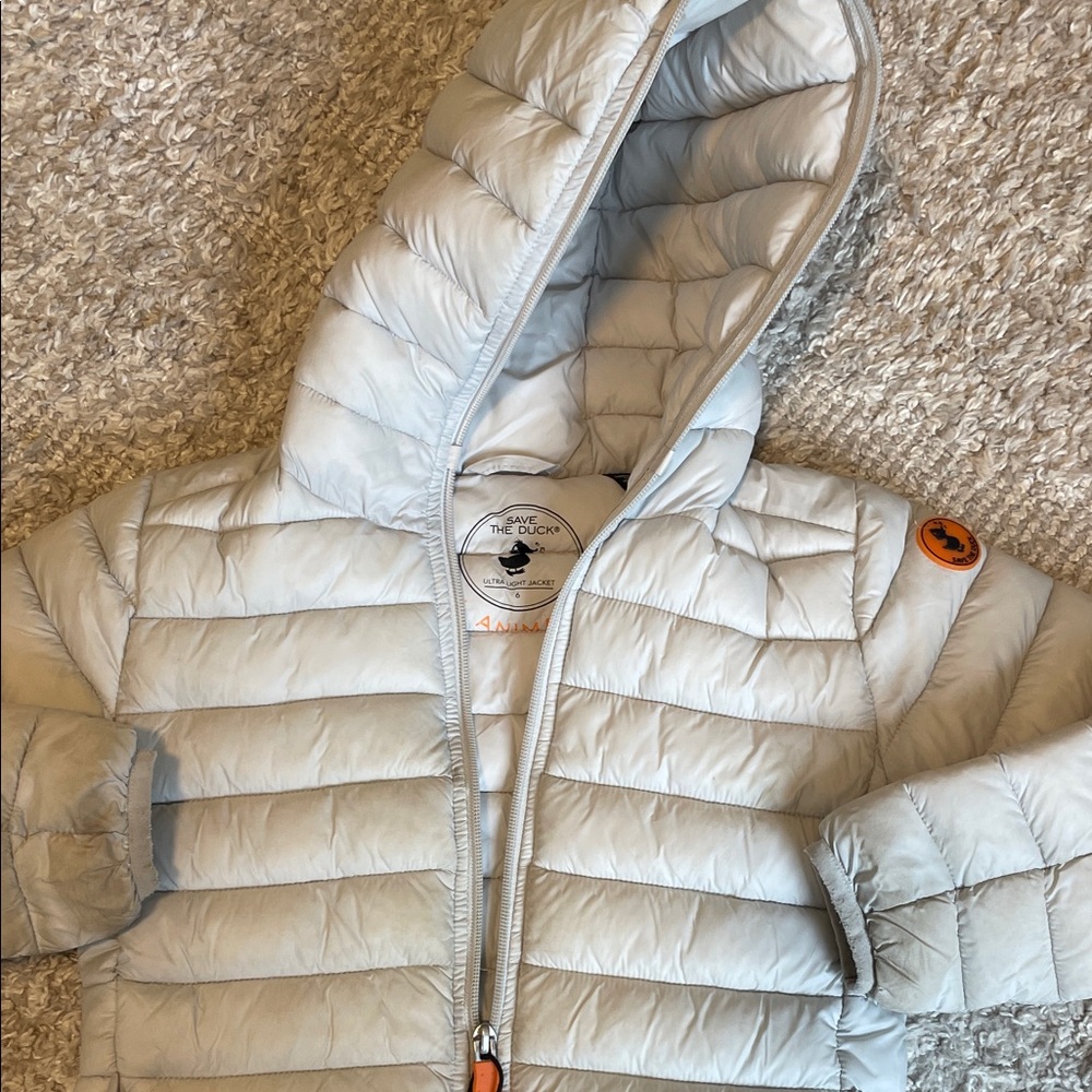 Save the Duck Light Gray Kids Puffer Jacket